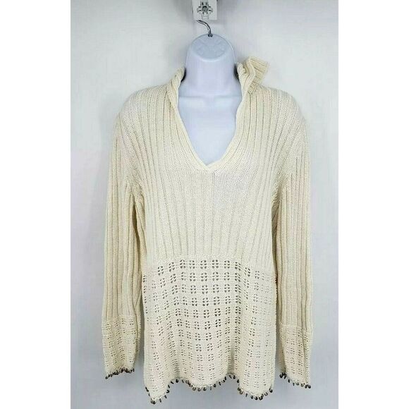 Tommy Bahama Knit Sailor Collar Sweater Ivory - Picture 12 of 12